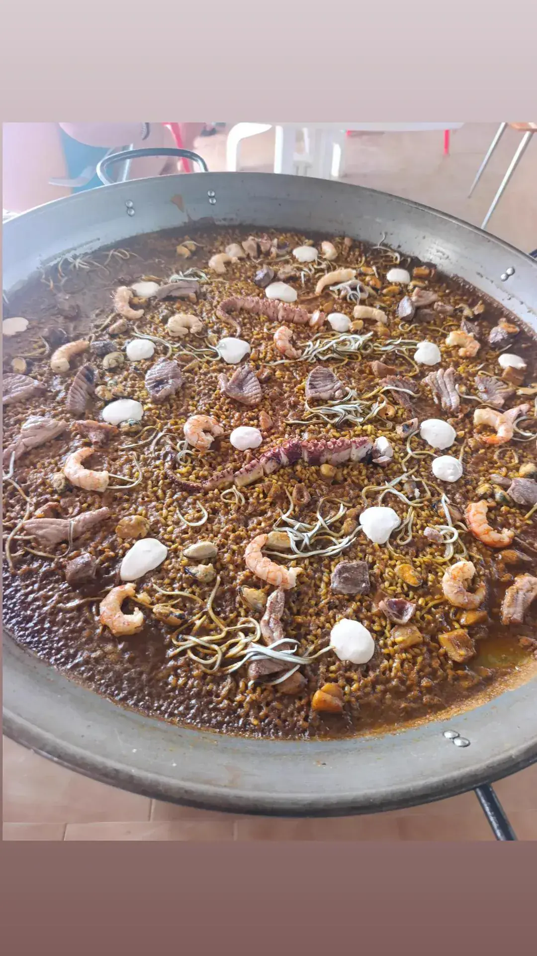 Arroz meloso de marisco terminado